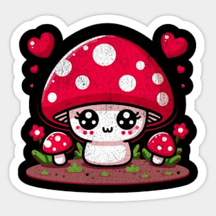 Cottagecore Kawaii Cute Mushroom Nature Cartoon Chibi Sticker